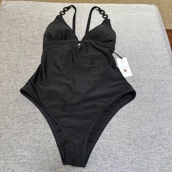 Plunge Hardware Trim Cheeky One Piece Swimsuit - Shade & Shore, S (4-6) - Picture 2 of 9